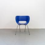 1x Vitra Tom Vac Kuipstoel Blauw - Chroom, Ophalen of Verzenden, Zo goed als nieuw, Blauw, Metaal