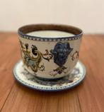 Zeer mooie decoratieve bloempot met bord eind 1800., Ophalen, Gebruikt, https://www.puisaye-tourisme.fr/patrimoine-culturel/la-faiencerie-de-gien/