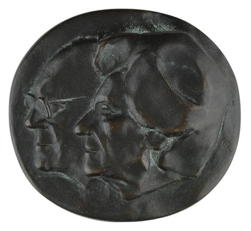 Jos Reniers : Gouden huwelijk Gerard Angie Schampers, z.j., Postzegels en Munten, Penningen en Medailles, Brons, Nederland, Verzenden