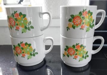 Vintage Monopoli brede bekers of soepkommetjes 4x beschikbaar voor biedingen