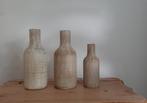 Vazen bruin aardewerk 3 stuks, Ophalen, Overige kleuren, Aardewerk of Porselein, Zo goed als nieuw