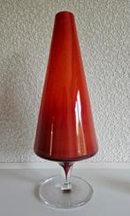 Bijzondere glazen vaas uit de 60er jaren Glasfabriek Leerdam, Ophalen, Gebruikt, Glas, Minder dan 50 cm