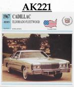 ak221 autokaart Cadillac Eldorado Fleetwood ( 1967 ), Ophalen of Verzenden, Zo goed als nieuw, Auto's