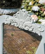 Brocante Toogspiegel met kuif, shabby chic spiegel van hout, Ophalen, Minder dan 50 cm, Gebruikt, Minder dan 100 cm