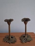 Art nouveau kandelaars messing, Ophalen of Verzenden, Koper of Brons