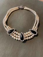 Vintage nep parel ketting, zilveren slotje, Sieraden, Tassen en Uiterlijk, Kettingen, Ophalen of Verzenden, Gebruikt, Wit, Zilver