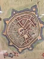 Plattegrond Oldenzaal  ingelijst, Voor 1800, Ophalen of Verzenden, Nederland, Landkaart