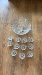 Punch bowl met glazen, Antiek en Kunst, Antiek | Glas en Kristal, Ophalen of Verzenden