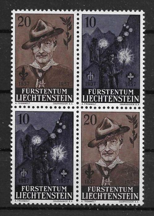 Liechtenstein Michel Viererblock 360-361 postfris, Postzegels en Munten, Postzegels | Europa | Overig, Postfris, Overige landen