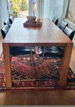 Robuuste eethoek 2x1m + 6 leren stoelen, Ophalen