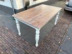 Mooie landelijk brocante grenen houten eettafel 90x160 cm, Huis en Inrichting, Tafels | Eettafels, Ophalen, 50 tot 100 cm, Zo goed als nieuw