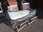 Teakhouten stoelen en tuinhaard, Tuin en Terras, Ophalen, Gebruikt, Teakhout, Tuinset