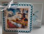 Kaart met molen en gehaakte rand., Ophalen of Verzenden, Zo goed als nieuw, Kerst