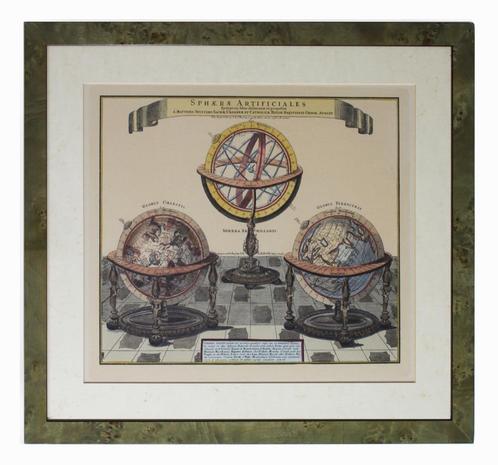 cartografie - ingelijste kopergravure - facsimile, Boeken, Atlassen en Landkaarten, Zo goed als nieuw, Landkaart, Ophalen