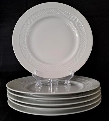 6 Witte porseleinen dinerborden Hutschenreuter Tradition beschikbaar voor biedingen