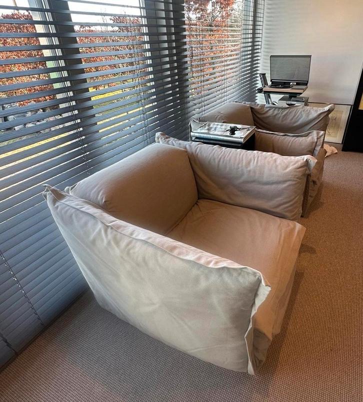 Piet Boon Stoelen - Zandkleur, Goede Staat, Huis en Inrichting, Fauteuils, Gebruikt, Stof, Minder dan 50 cm, Minder dan 75 cm