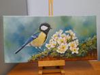 OPRUIMING schilderij koolmees _ eigen werk_  vogelschilderij, Huis en Inrichting, Minder dan 50 cm, Oorspronkelijke maker, Nieuw
