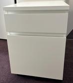 Ikea MÄLM Ladeblok op wielen met 2 lades, wit, Huis en Inrichting, Ophalen, Minder dan 50 cm, 1 of 2 laden, Zo goed als nieuw
