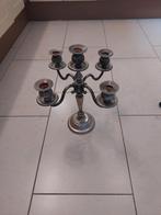 Vintage zwaar verzilverde 5-armige kandelaar, Antiek en Kunst, Ophalen of Verzenden, Zilver