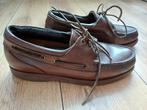 Retro vintage echt leren Sebago Docksides bootschoenen mt 45, Sebago Docksides, Bruin, Ophalen of Verzenden, Zo goed als nieuw