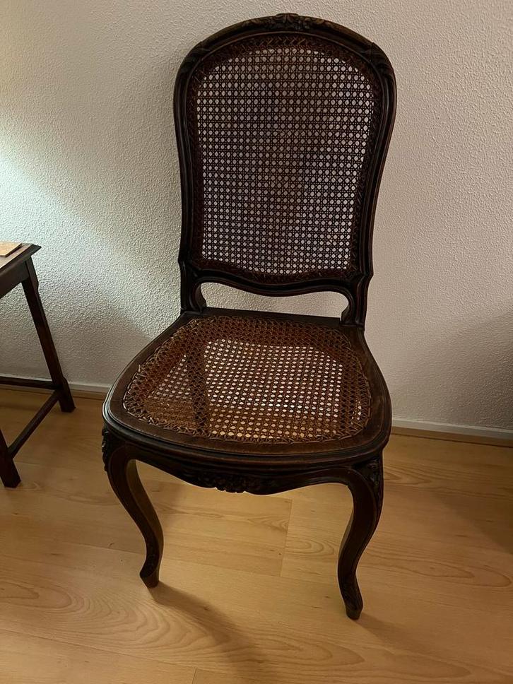 Antieke Stoel met Rotan Zitting, Huis en Inrichting, Stoelen, Gebruikt, Eén, Hout, Bruin, Ophalen of Verzenden