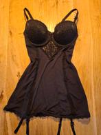 Sexy zwart lingerie jurkje, hunkemöller (transparant/kant), Zwart, Verzenden