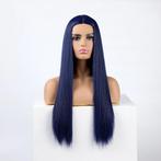 Donkerblauwe Lange Pruik Dames Vrouwen Blauw Haarstuk Haar, Verzenden, Nieuw, Pruik of Haarverlenging