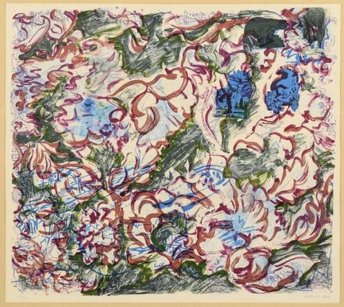 Per Kirkeby (1938) Kleur Lithografie"Abstracte Comp" Ges Gen, Antiek en Kunst, Kunst | Litho's en Zeefdrukken, Ophalen of Verzenden
