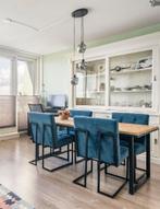 Eetkamerstoelen, Huis en Inrichting, Stoelen, Ophalen, Gebruikt, Blauw, Vier