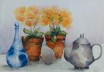 Stilleven in aquarel, fraai gelijst, Antiek en Kunst, Kunst | Schilderijen | Klassiek, Ophalen of Verzenden
