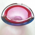 Vintage Murano glas asbak roze blauw, Gebruikt, Ophalen of Verzenden, Asbak