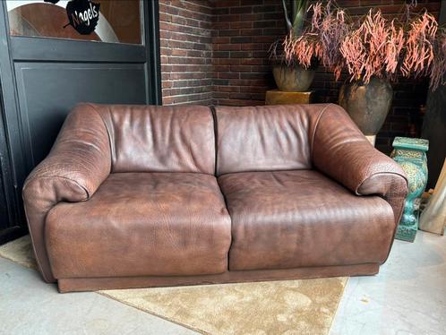 De Sede Style Bank Buffelleer 2 zits Izgs Vintage Retro, Huis en Inrichting, Banken | Bankstellen, Zo goed als nieuw, Rechte bank