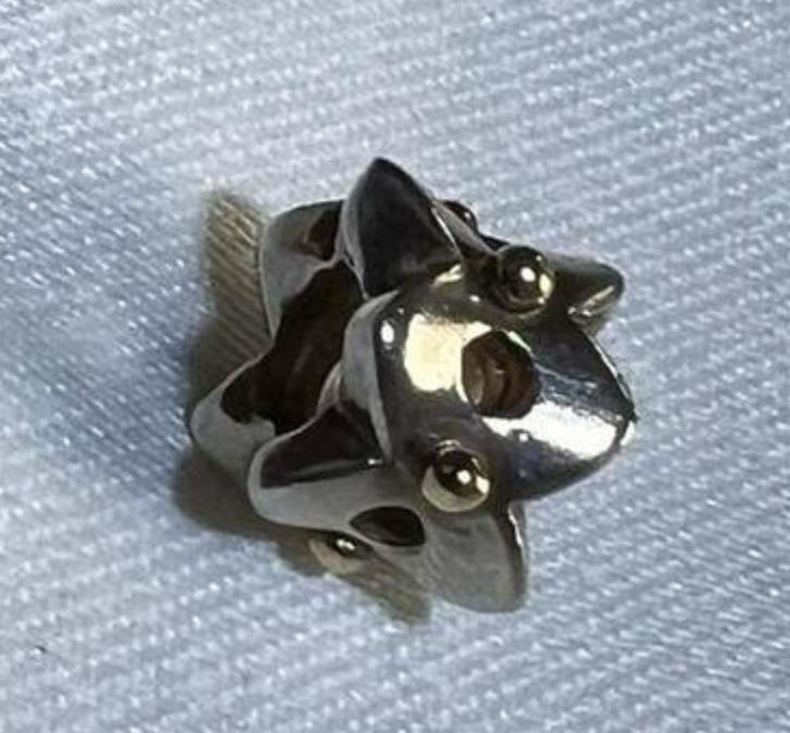 Pandora bedel zilver met goud, Sieraden, Tassen en Uiterlijk, Bedels, Zo goed als nieuw, Pandora, Zilver, 1 bedel, Ophalen of Verzenden