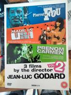 3 films van Jean-Luc Godard dvdset, Pierrot Le Fou, Cd's en Dvd's, Vanaf 16 jaar, 1980 tot heden, Ophalen of Verzenden, Zo goed als nieuw