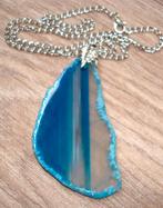 Ketting met grote hanger van agaat geode schijf AgGT004, Info.adorabeads@gmail.com, Adorabeads, Nieuw, Ophalen of Verzenden