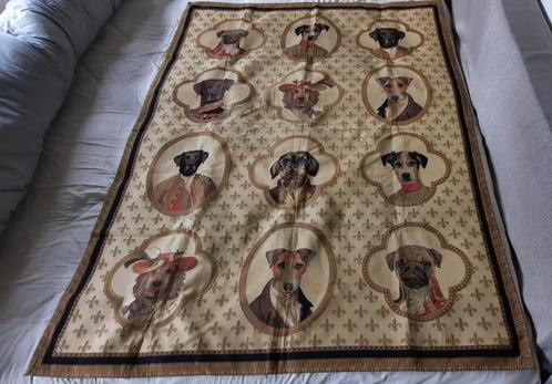 Kleed met hondenkoppen Thierry Poncelet., Huis en Inrichting, Woonaccessoires | Plaids en Woondekens, Gebruikt, Ophalen of Verzenden