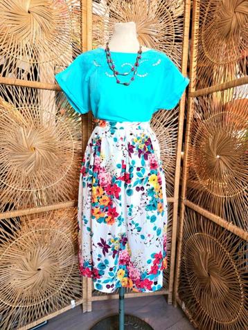 YatvaVintage: YV6229: Vintage 80s / 90s Floral Skirt  beschikbaar voor biedingen