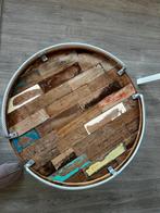 Sloophouten salontafel met Dienblad, Ophalen, Gebruikt, Rond, Minder dan 50 cm