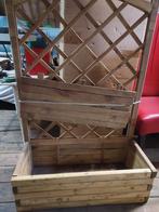 Houten bloembak met trelly hout, Tuin en Terras, Bloembakken en Plantenbakken, Ophalen, Nieuw, 60 cm of meer, Rechthoekig