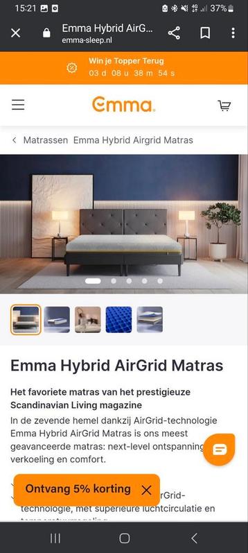 Emma sleep matras eventueel met bed 140x200 uitvoering 