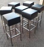 Lederen Pedrali barkrukken met Chrome onderstel 8 stuks, Ophalen, 5 krukken of meer, Met voetsteun, 60 tot 90 cm