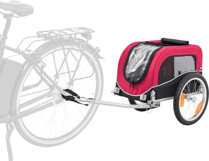 Trixie Hondenfietskar Zwart/Rood, Fietsen en Brommers, Fietsaccessoires | Aanhangers en Karren, Nieuw, Hondenkar, 20 tot 40 kg