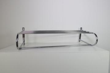 vintage design chrome wandkapstok met hoedenplank jaren 60 beschikbaar voor biedingen
