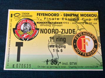 kaartje 1993 ECII  FEYENOORD-SPARTAK MOSKOU beschikbaar voor biedingen