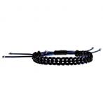 Macramé Armband Unisex Gewaxt Leerdraad Blauw-Zwart RVS, Birgitta-Gracht 33, 6465 EL Kerkrade, Nederland, Nieuw, Leer, Esde2
