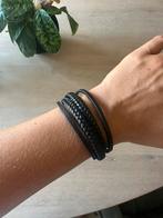 Heren armband leer zwart, nieuw!, Sieraden, Tassen en Uiterlijk, Armbanden, Ophalen of Verzenden, Zo goed als nieuw, Zwart, Leer