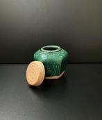 Prachtige gember / thee bewaarpot in de kleur smaragdgroen, Ophalen, Overige kleuren, Aardewerk of Porselein, Zo goed als nieuw