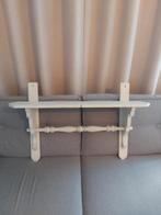 Brocante wit regaal wandplank keukenrek kapstok wandrek., Ophalen of Verzenden