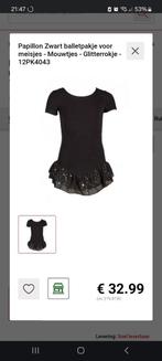 Papillon Zwart balletpakje voor meisjes - Mouwtjes - Glitter, Ophalen of Verzenden, Nieuw, Kleding