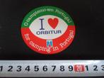 sticker I love orbitur for camping in portugal o campismo *, Verzamelen, Stickers, Ophalen, Zo goed als nieuw, Bedrijf of Vereniging